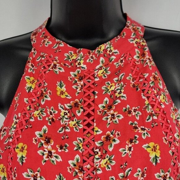 Sunday Mi Amor Floral Backless Halter Dress Coral Size XS NWT - Picture 3 of 12